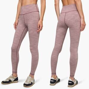Lululemon Wunder Under High Rise 28" Luxtreme Purple Stripe Workout Leggings